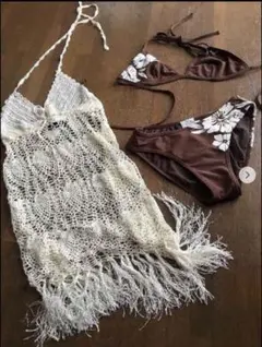 海外購入サイズ7上品ハイビスカス柄