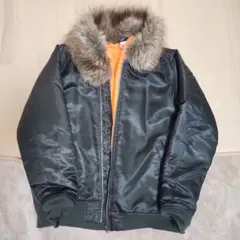 値下げ！ MA-1ジャケット カーキ オレンジ ファー付き 取り外し可能