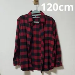 UNIQLO 長袖シャツ 120cm 赤黒チェック