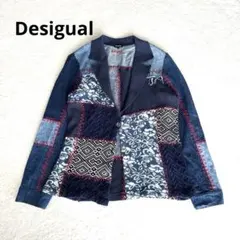 タグ付き未使用品 Desigual テーラードジャケット パッチワーク デニム