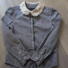 ラルフ⭐︎フリル襟　かわいい　ストライプ長袖シャツ