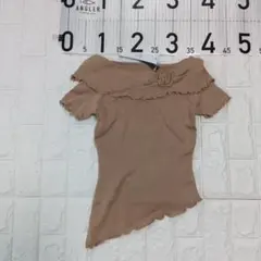 アシンメトリック 半袖ニット