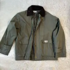 MONO-MART 襟コーデュロイ切り替え ダック地ブルゾン/裏中綿キルティング