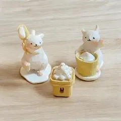ナチュラルキッチン　樹脂オブジェ3点　うさぎ　秋　お月見　インテリア　雑貨　置物
