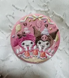 【オマケ付き】マイメロディ クロミ 刺繍 缶バッジ サンリオ