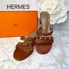 2回着♡ HERMÈS サンダル アンコーヌ シェーヌダンクル 37 エルメス 