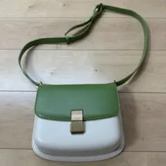 CHARLES & KEITH ショルダーバッグ ホワイト/グリーン　美品
