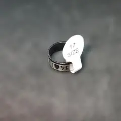 ステンレススチール内径17mm LOVEレーザー刻印Ring