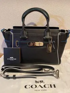 COACH ブラックレザー ハンドバッグ