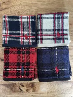 新品 RALPH LAUREN 刺繍タオルハンカチ ４枚セット　1