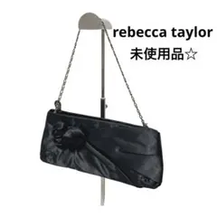 rebecca taylor 未使用品 黒 花 パーティーバッグ クラッチバッグ