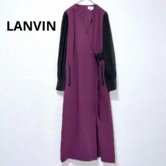 ランバン オン ブルー ボルドー ブラック カシュクール ベルト ワンピースのサムネイル