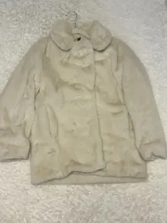 H&M フェイクファーコート S ホワイト