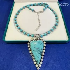 ヴィンテージ デザイン　アクセサリー　ネックレス　ターコイズブルー　レトロ