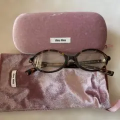 miu miu メガネ べっ甲柄 オーバルフレーム