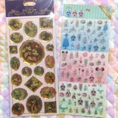 ディズニー　シール　ぷっくり　ミッキー　ミニー　シンデレラ　アリス　コスメ