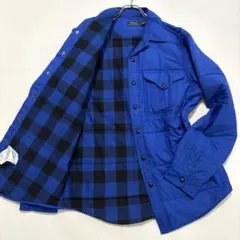 ポロラルフローレン キルティングジャケット 中わた チェック柄 Mサイズ ブルー