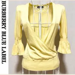 美品 バーバリー ブルーレーベル トップス カシミヤ 七分丈 カットソー 春服