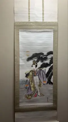 ◆美人画　中国　花鳥山水　仏画　美術骨董 整理品 模写 蔵壷◇『渡辺崋山 秋園戯猫図』 1幅 日本美術品保存