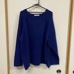 ネイビー 長袖 セーター フリース風