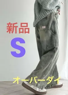 ［新品］java ワイドデニムパンツ ペインター　オーバーダイ　Sサイズのサムネイル