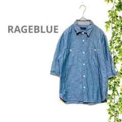 希少【RAGEBLUE レイジブルー】シャツ　襟袖ワイヤー入　半袖　カジュアルのサムネイル