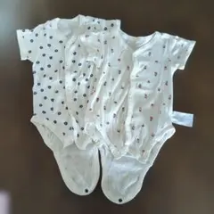 ベビー肌着 2枚セット 花柄