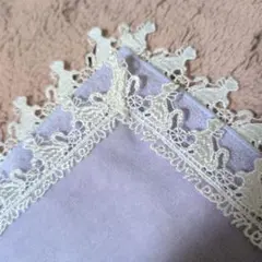 近沢レース　ネコ　猫　パープル　タオルハンカチ