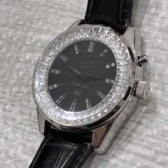 ✨777本限定生産✨オリエント自動巻き時計 黒色文字盤 ダイヤモンド風装飾