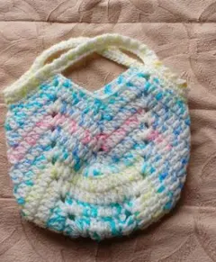 ハンドメイド グラニーバッグ 手編み パステルカラー