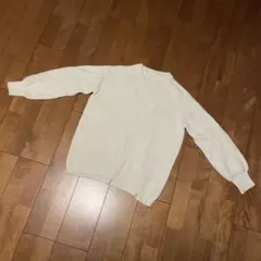 アイボリー リブ編み ニットセーター M