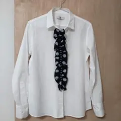 ポールスミス　Paul Smith　シャツ　ブラウス　フリル　白　コットン　40