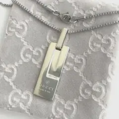 【美品】GUCCI グッチ Gロゴ プレート スクエア ベネチアン ネックレスのサムネイル