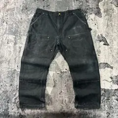 USA製 40×30 Carhartt ダブルニー 極太 墨黒 ヘルメッツタグ