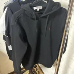 U.S. POLO ASSN. ブラック フード付きパーカー Lサイズ