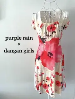 【purple rain×dangan girls】ワンピース　花柄　M