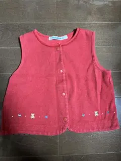 ファミリア　ベスト　赤　80