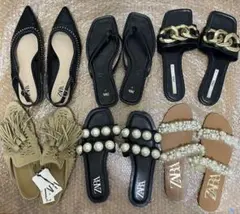 ZARA ザラ　サンダル　フラットシューズ　6足