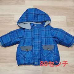 La Chiave 中綿コート サイズ80 青系チェック