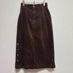 オリーブデオリーブ　タイトスカート　M 茶色　コーデュロイ　ウェストゴム