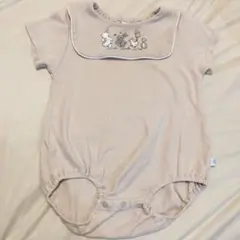 80cm バースデイ コトリ ベージュ アニマル刺繍ロンパース