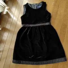 COMME CA DU MODE ブラック ベロア　ジャンパースカートSSA