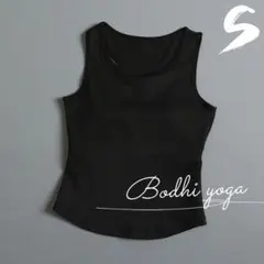 ブラックSサイズ カップ付きタンクトップ ヨガウェア ブラトップ スポーツブラ