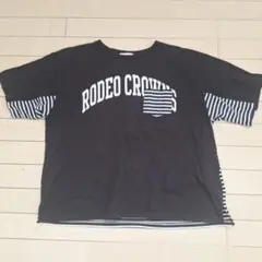 RCWB 半袖Tシャツ ブラック ボーダー切替のサムネイル