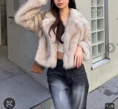 howdy eco fur peplum coat - メルカリ
