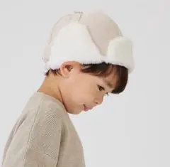 petitmain ベビー帽子 フライトキャップ　54cm アイボリー