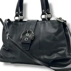 COACH Soho Leather Tote Black Y2K black