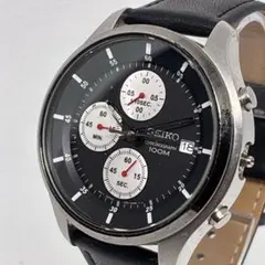 美品 不働品 SEIKO セイコー メンズ 腕時計 クロノグラフ 逆パンダカラー