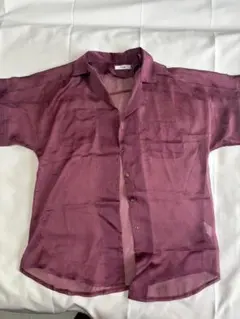 Flugge シアー 半袖シャツ ボルドー