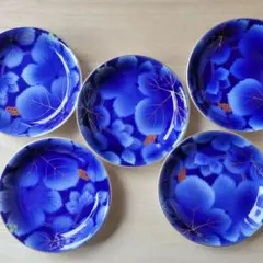 深川製 青紫色の葉、葡萄模様 ①②③④セット 深川製 青紫色の葉、葡萄模様 ①②③④セット - メルカリ